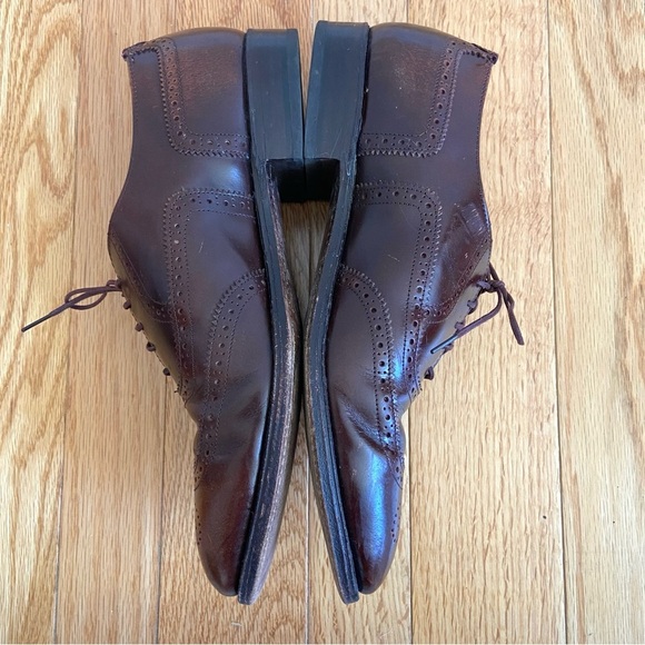 Nettleton Wingtip Dress Shoes Mens 8 Brown Leather Oxfords Formal Preppy Career main image 13